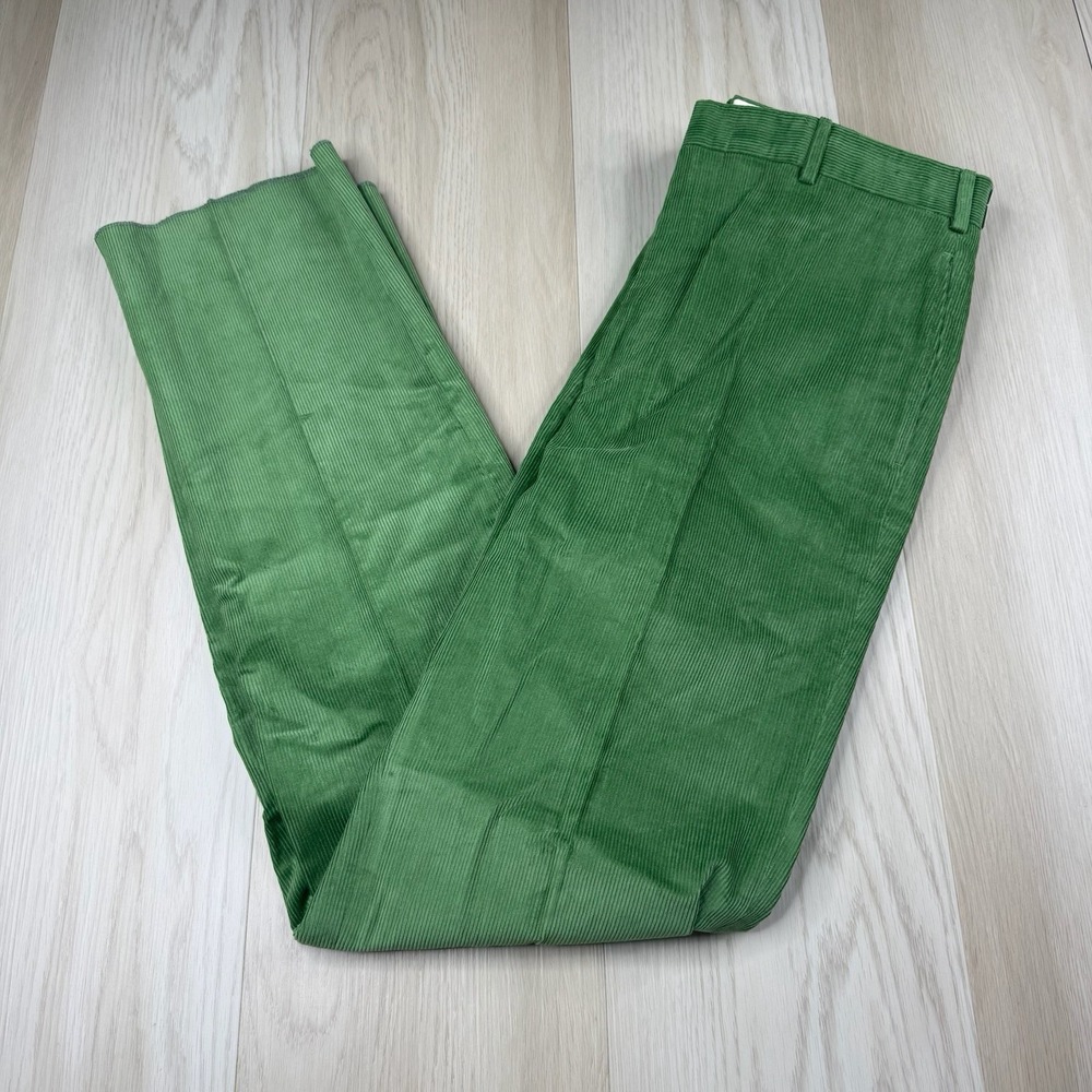 Maus & Hoffman Andrews Plain Front Corduroy Pants Men's 34 Green Made in USA NEW